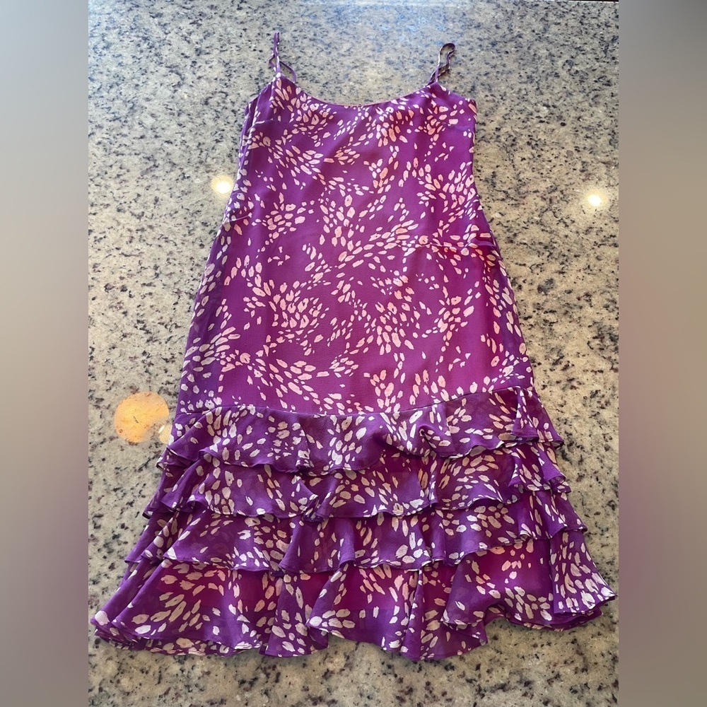 Women’s Y2K BCBG silk ruffled dress size 8 - Picture 2 of 6